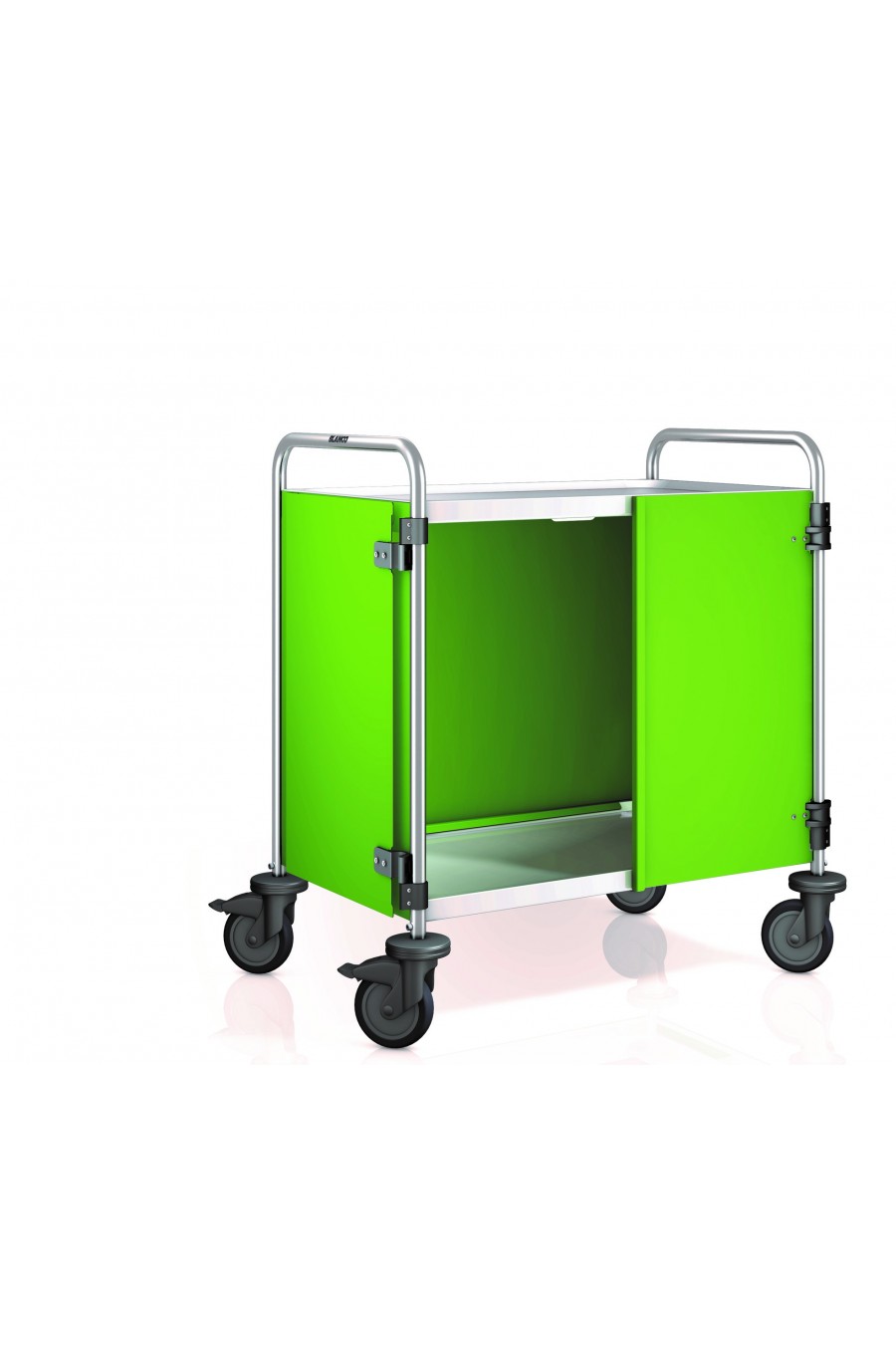 Panelling on 3 sides, with hinged doors on front,coloured, apple green SW 8x5