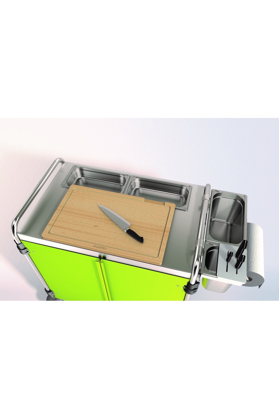 Worktop set with wood cutting board